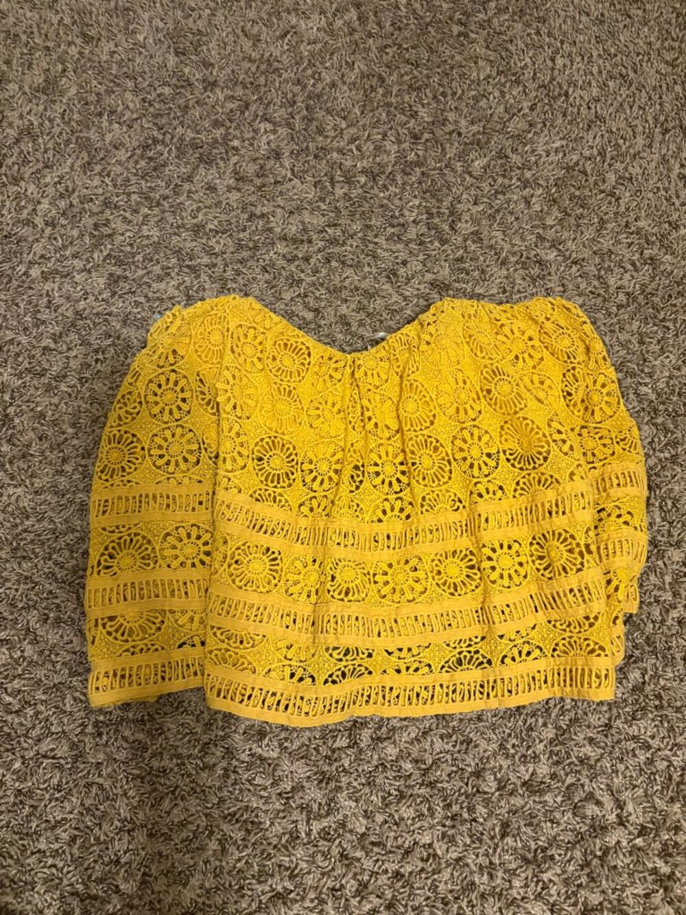 Free People Eyelet Top Yellow Medium Sleeveless Underwire Festival Boho Cotton